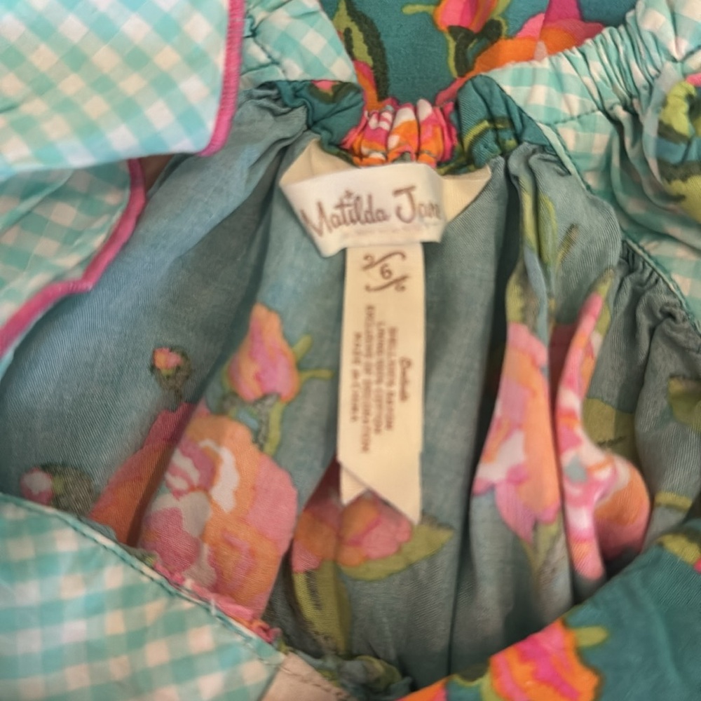 Matilda Jane Watch the Waves Romper. Teal ruffles with floral print- Size 6 EUC - Picture 4 of 4